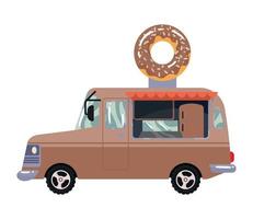 sweet donuts food truck vector