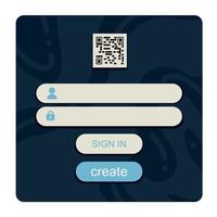 qr code login template vector