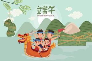 dragon boat festival scenic vector