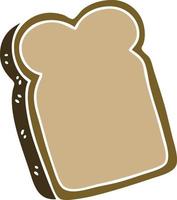 quirky hand drawn cartoon slice of bread vector