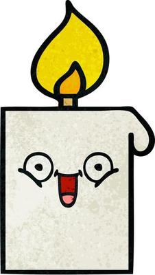 retro grunge texture cartoon lit candle