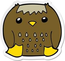 sticker of a cartoon owl vector