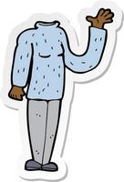 sticker of a cartoon headless body vector