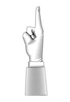 finger point up drawn vector