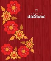 hello autumn lettering postcard vector