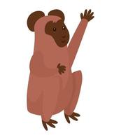 cute monkey animal wild vector