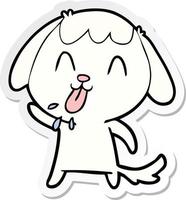 sticker of a cute cartoon dog vector