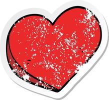 distressed sticker of a cartoon love heart vector