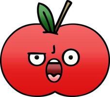 gradient shaded cartoon red apple vector