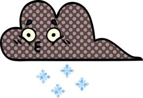 comic book style cartoon storm snow cloud vector