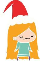 christmas cartoon of kawaii girl vector