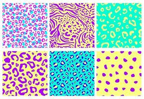 Animal print seamless pattern set vector