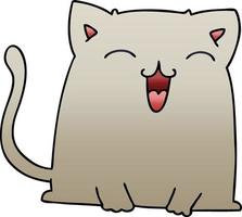 quirky gradient shaded cartoon cat vector