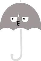 flat color retro cartoon umbrella vector