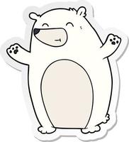 distressed sticker of a happy polar bear cartoon vector