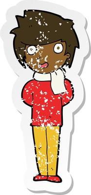 retro distressed sticker of a cartoon friendly man