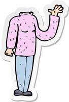 sticker of a cartoon headless body vector