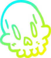 cold gradient line drawing cartoon funny skull vector