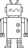 line drawing cartoon robot vector