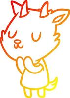 warm gradient line drawing cute goat vector