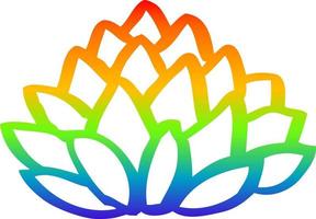 rainbow gradient line drawing cartoon pile of leaves vector