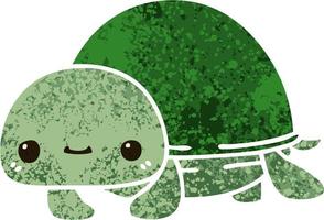 quirky retro illustration style cartoon turtle vector