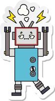 pegatina de un lindo robot de dibujos animados vector