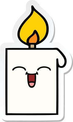 sticker of a cute cartoon lit candle