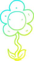 cold gradient line drawing cartoon flower vector