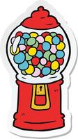 sticker of a cartoon gumball machine vector