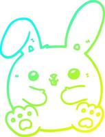 cold gradient line drawing cartoon rabbit vector