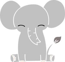 quirky hand drawn cartoon elephant vector