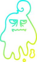 cold gradient line drawing cartoon spooky ghost vector