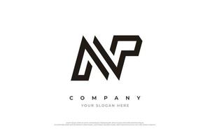 Initial Letter NP Monogram Logo Design Vector Template