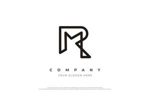 Initial Letter MR Logo or RM Logo Design Vector