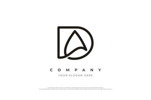 Stylish Initial Letter AD Logo or DA Monogram Logo Design Vector