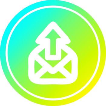 enviar correo electrónico circular en espectro de gradiente frío vector