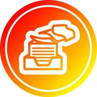 office paper stack circular in hot gradient spectrum vector