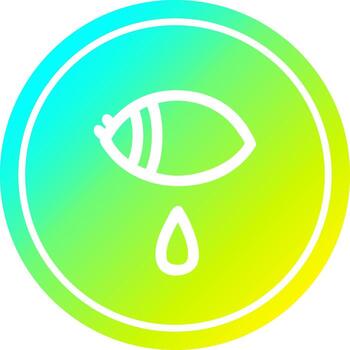 ojo lloroso circular en espectro de gradiente frío vector