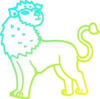 cold gradient line drawing cartoon lion vector