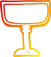 warm gradient line drawing cartoon wine glass vector