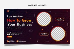 Business webinar horizontal banner template design. Very suitable for online class programs, marketing, etc. vector