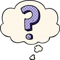 cartoon question mark and thought bubble in comic book style vector