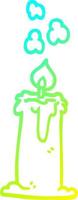 cold gradient line drawing cartoon lit candle vector
