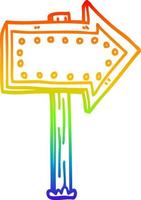 rainbow gradient line drawing cartoon lit up sign vector