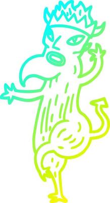 cold gradient line drawing cartoon devil