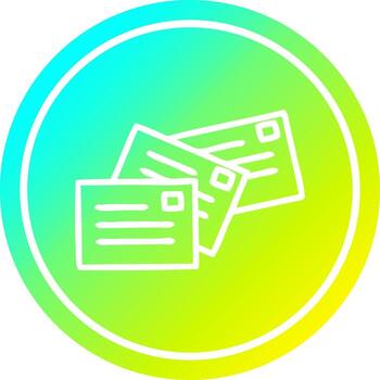 pila de letras circulares en espectro de gradiente frío vector