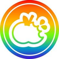 bitten apple circular in rainbow spectrum vector