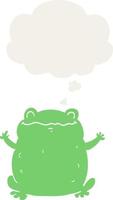 cartoon toad and thought bubble in retro style vector