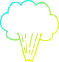 cold gradient line drawing cartoon whooshing cloud vector